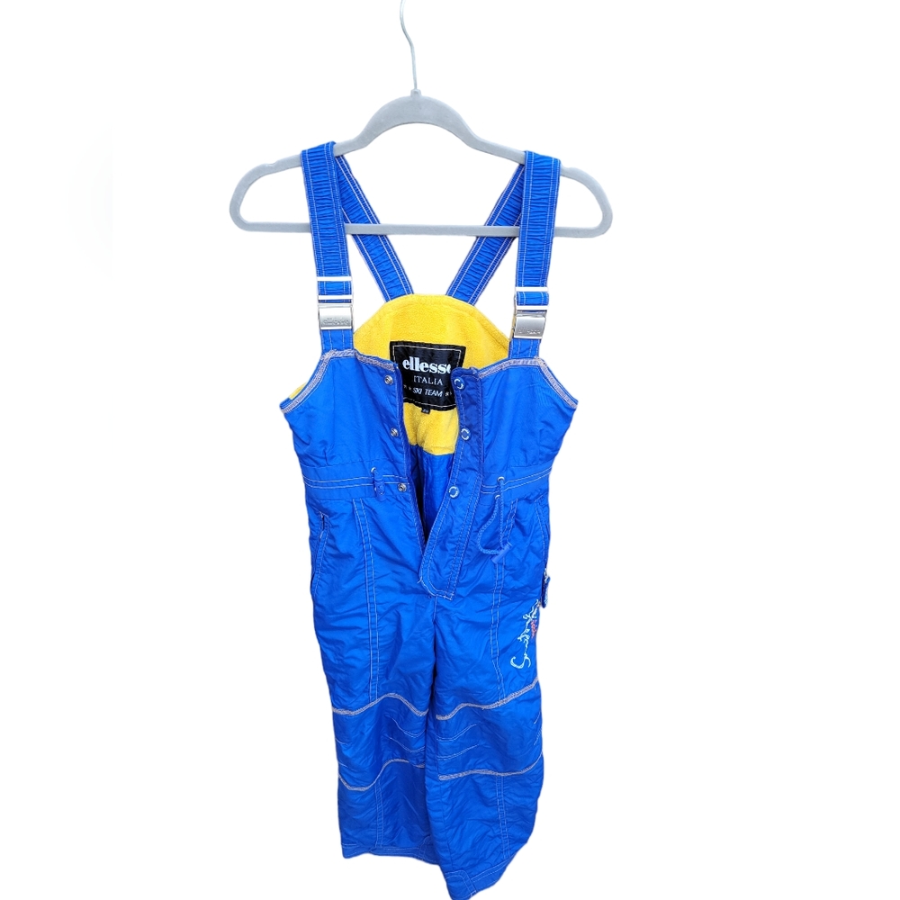 Vintage 90s Ellesse ITALIA Blue Ski Team Suit Women's Sz XS-S Salopette Overalls